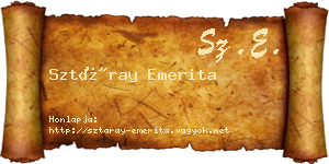 Sztáray Emerita névjegykártya